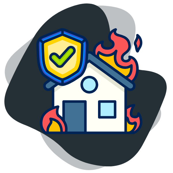 house burning icon graphic